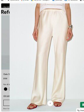 Reformation Gale Satin Mid Rise Bias Short Pant Ivory - Size LP